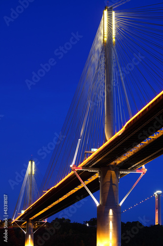 Ting Kau Bridge in Hong Kong at night