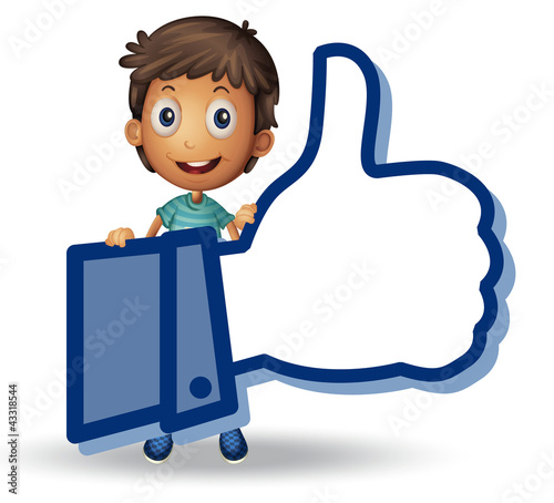 boy showing thumb picture