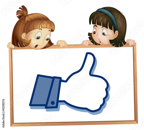 girls showing thumb picture