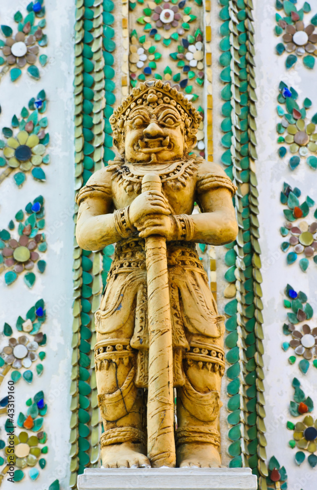 Demon statue at Wat Phra Kaew in Bangkok, Thailand.