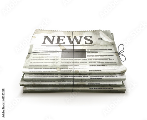 Newspaper, old-style isolated