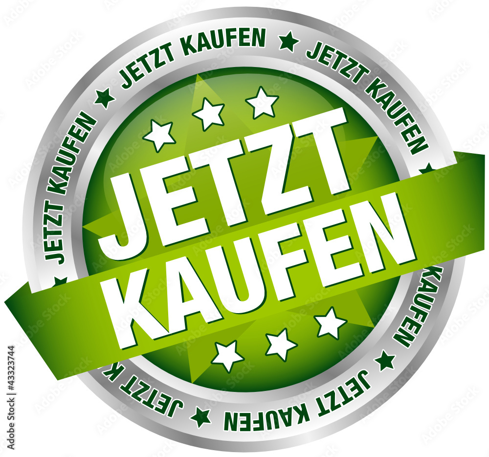 Button Banner "Jetzt kaufen" grün/silber Adobe Stock