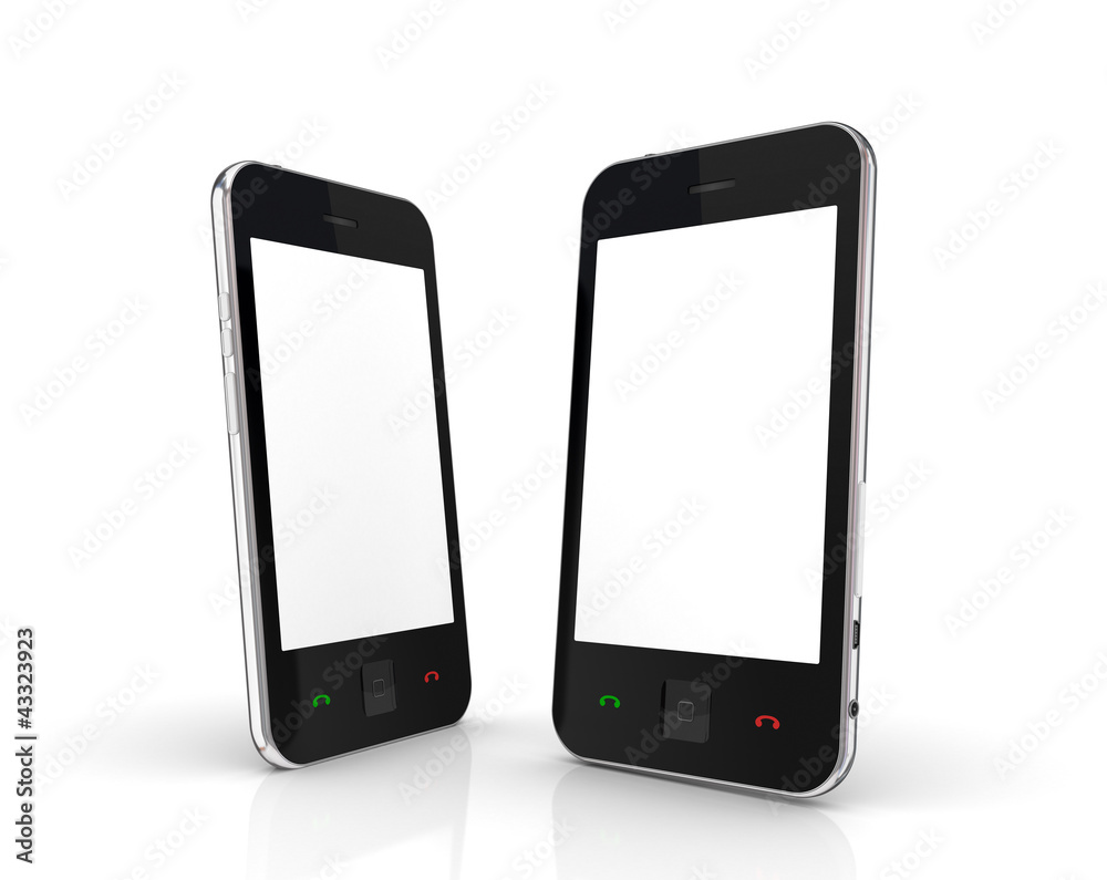 Modern mobile phones with touchscreen. Modern mobile phones with touchscreen.