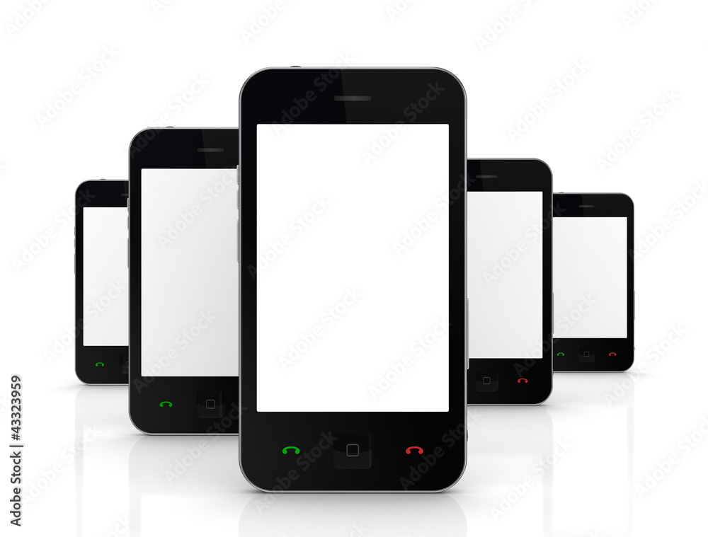 Modern mobile phones with touchscreen. Modern mobile phones with touchscreen.