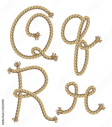 Rope alphabet. vector illustration