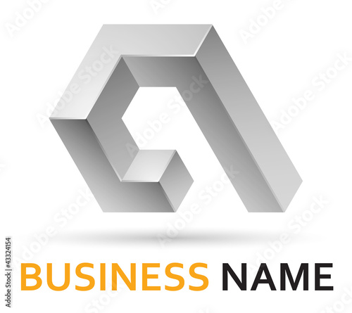 Alphabet logo design - metallic letter a or alpha