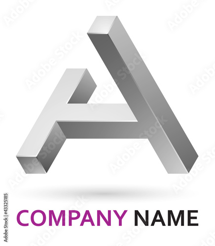 3d logo design element - letter A