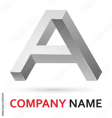 3d logo design - letter A
