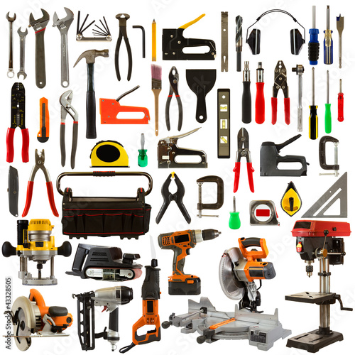 Tools Isolated on a White Background