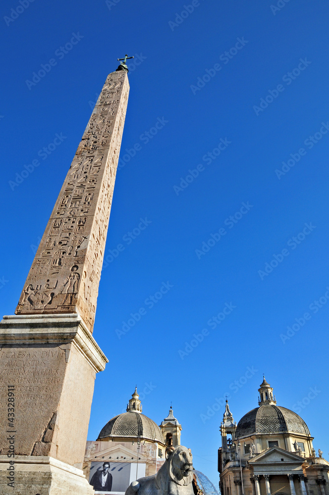 Roma, piazza del Popolo - Obelisco Flaminio
