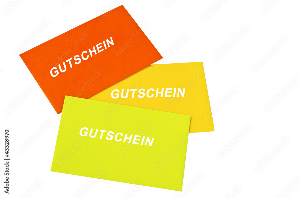 Gutscheine in bunten Umschlägen Gutscheine in bunten Umschlägen