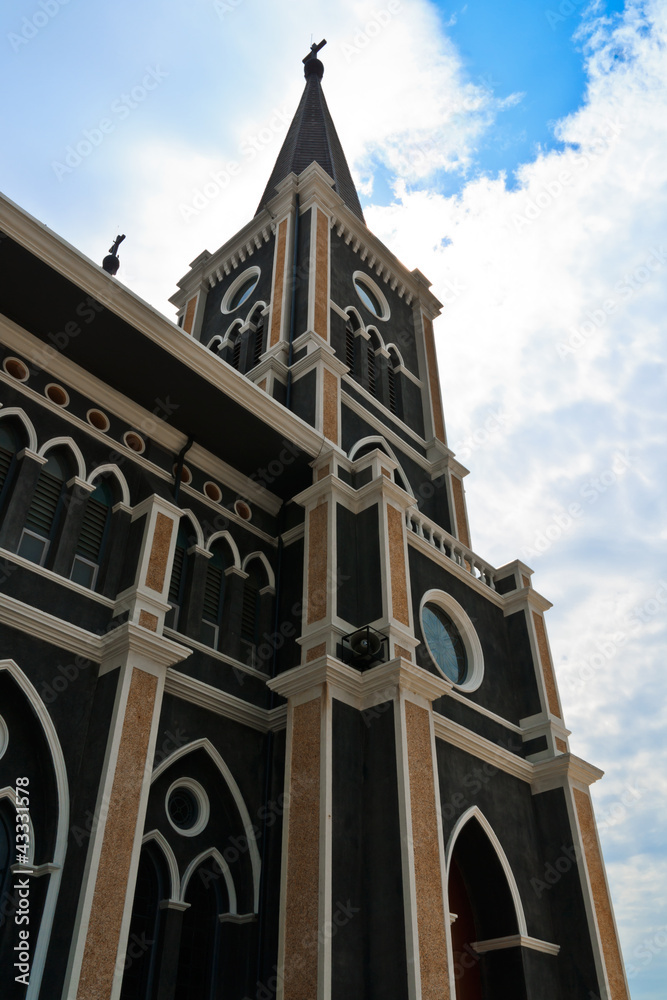 Obraz premium Over 100 years old church in Chanthaburi province Thailand.