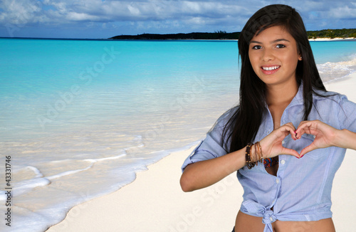 Teen Girl At Beach