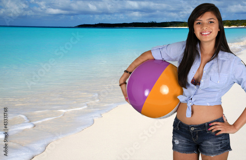 Teen Girl At Beach