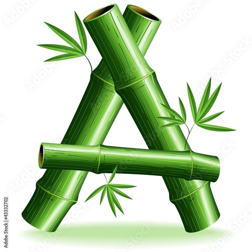 Bambù Lettera A - Bamboo Logo Sign Letter A - Vector