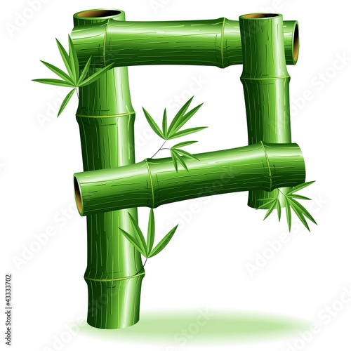 Bambù Lettera P-Bamboo Logo Sign Letter P-Vector