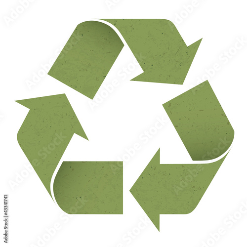 Green reuse symbol, isolated on white. Vector, EPS10