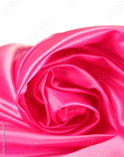 pink silk drape isolated on white