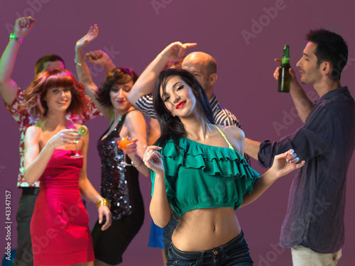 sexy woman dancing in night club