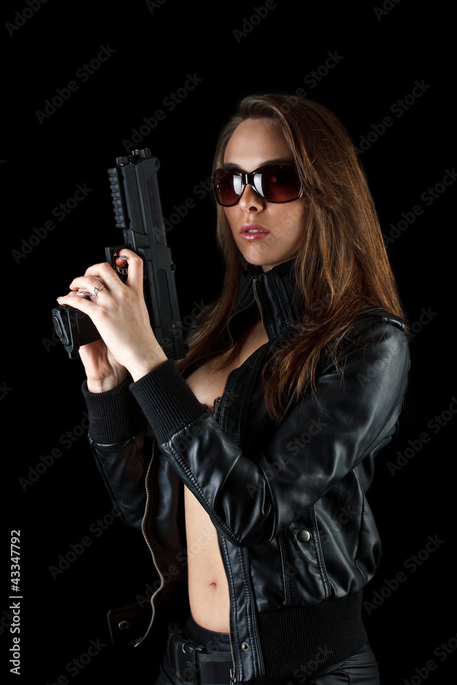 Woman with gun Woman with gun