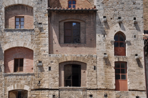 Stone wall of San Gimignano in Tuscany Italy