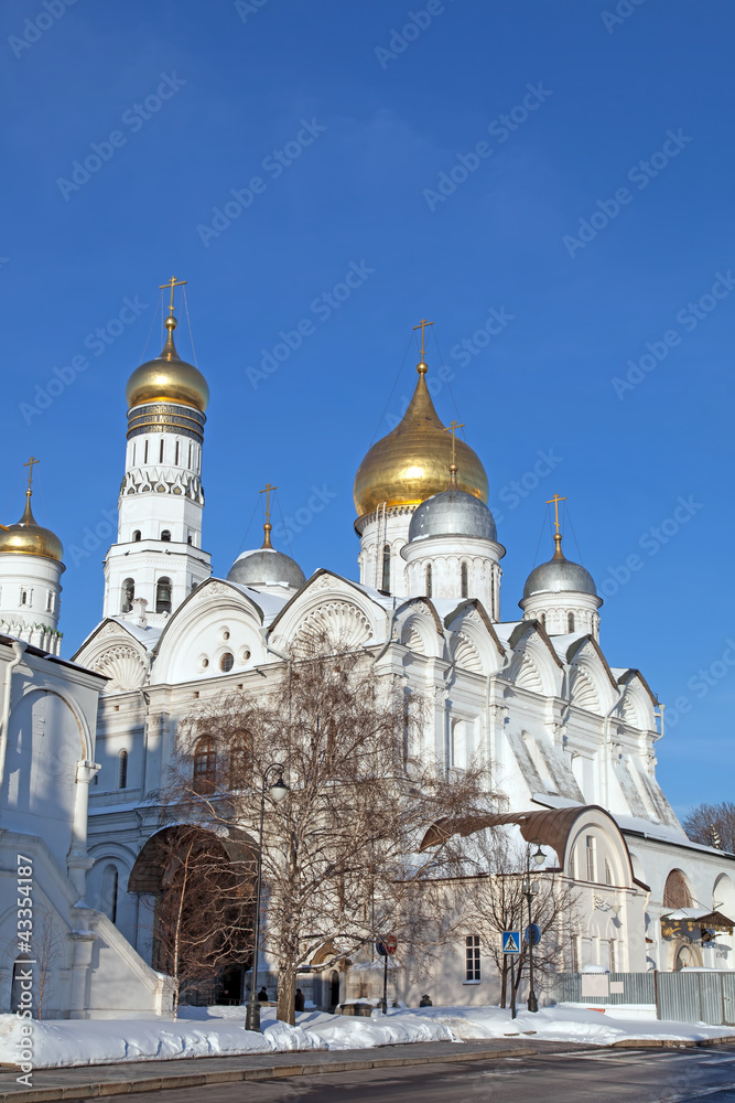 Winter. View at some of Moscow Kremlin's cathedrals