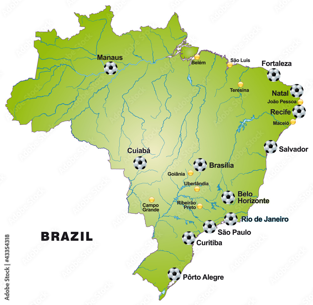 Fussballkarte von Brasilien