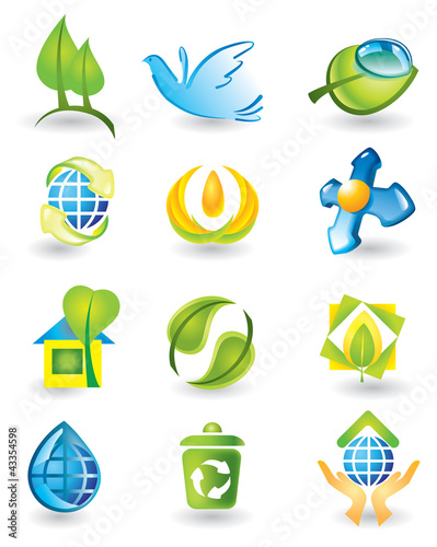 Set of nature design elements