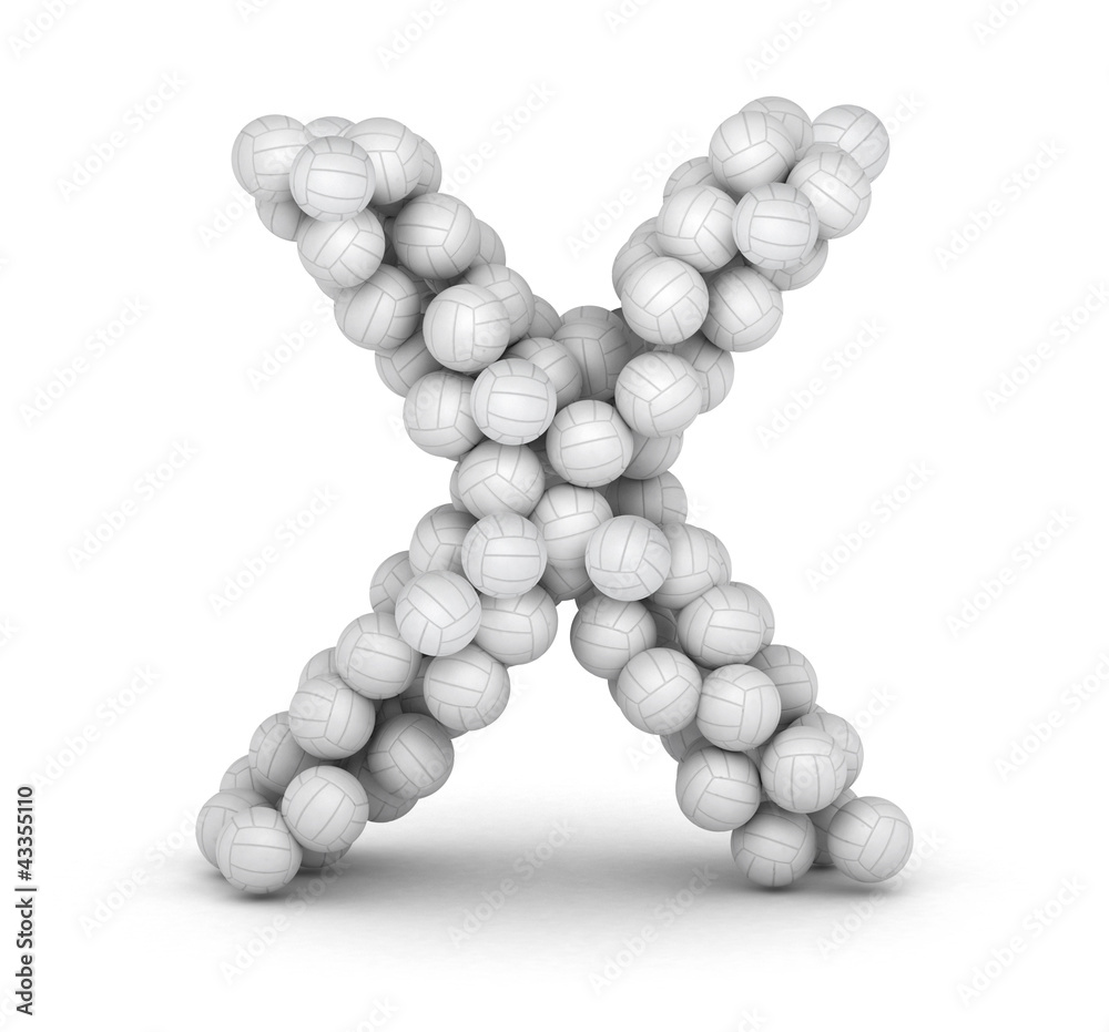 Letter X, from voleyballs