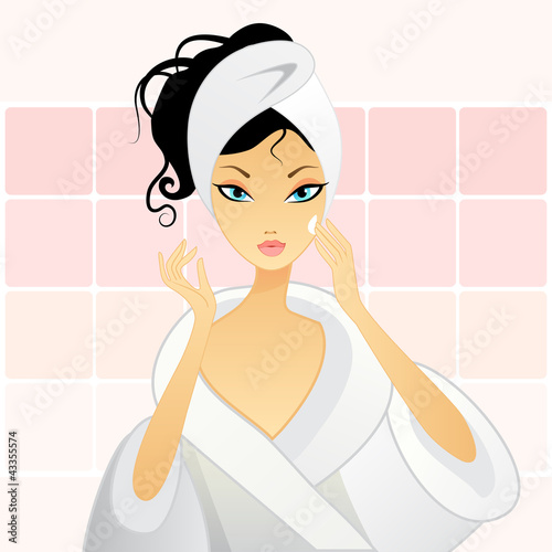Girl  in bathroom