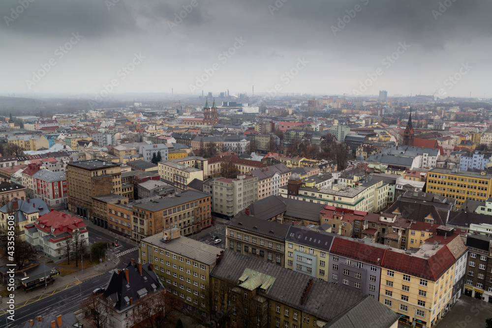 Fototapeta premium Ostrava city - outlook from the New City Hall to downtown