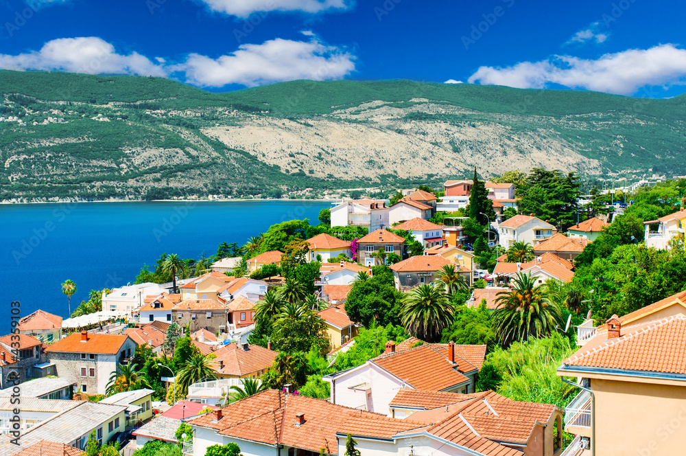 Beautiful view of montenegro city at the seashore