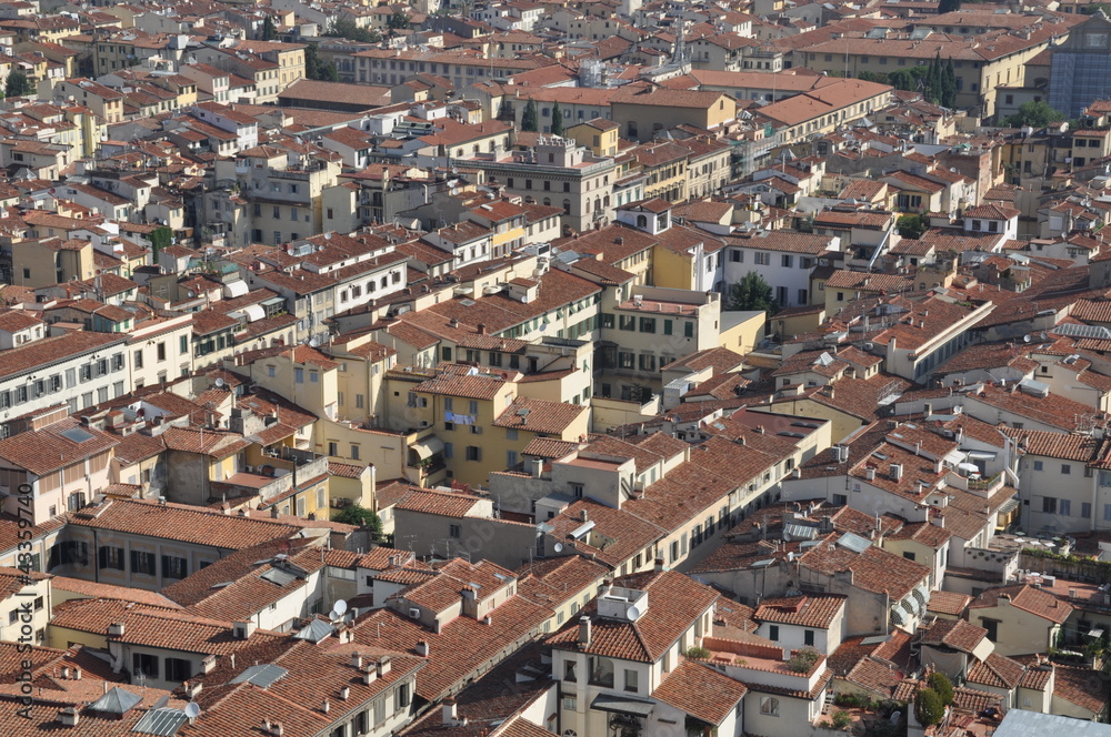 City of Florence horizontal view on the red roofs