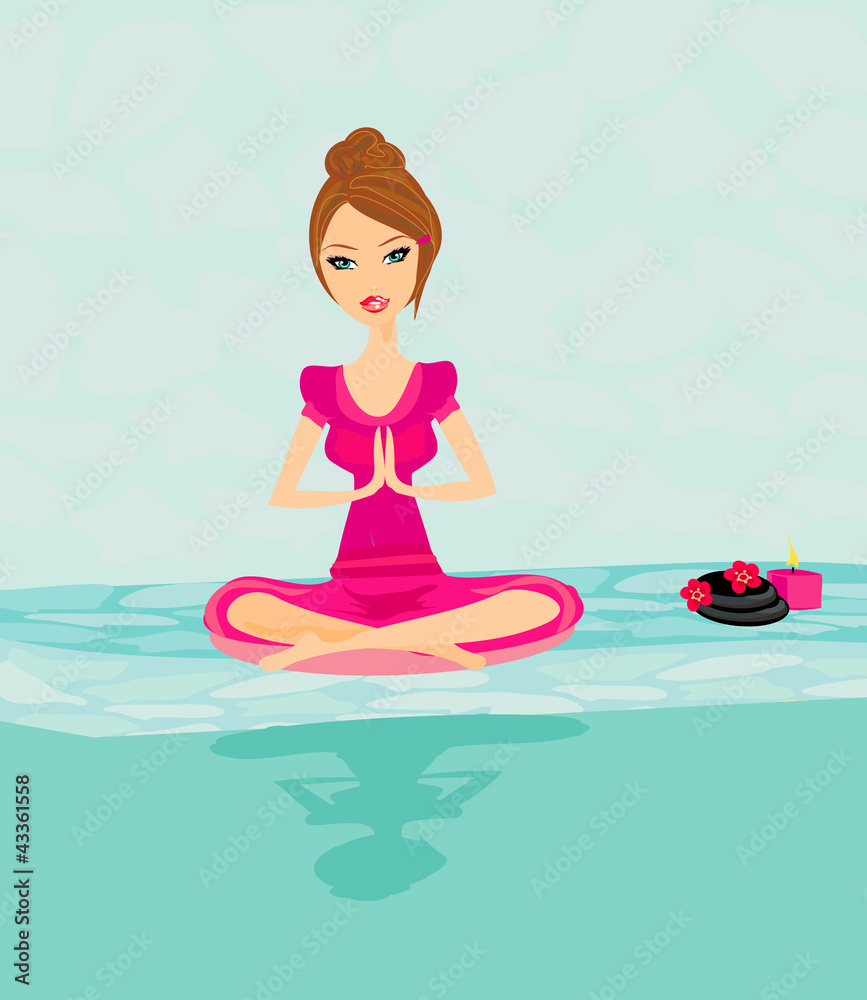 Obraz premium Yoga girl in lotus position