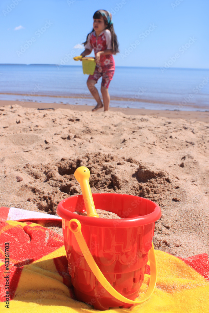 Little girl at the beach in P.E.I Little girl at the beach in P.E.I
