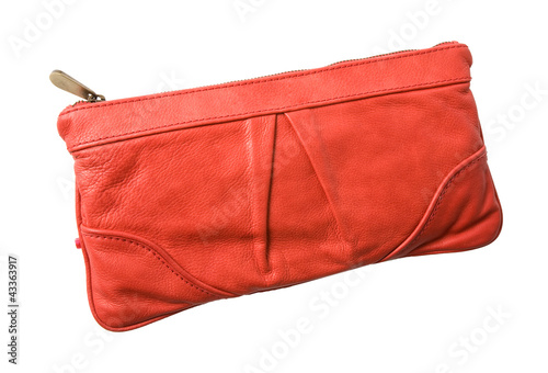 Red leather purse