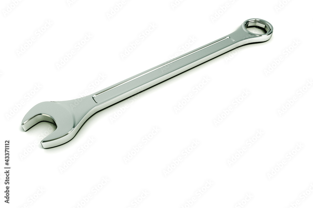 Illustration of metal spanner against white background Illustration of metal spanner against white background