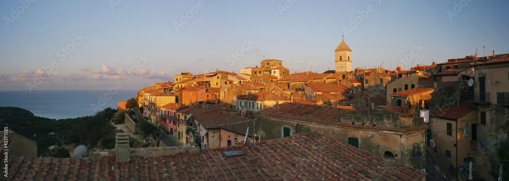 Obraz premium Capoliveri panorama of old city, Elba, Tuscany, Italy