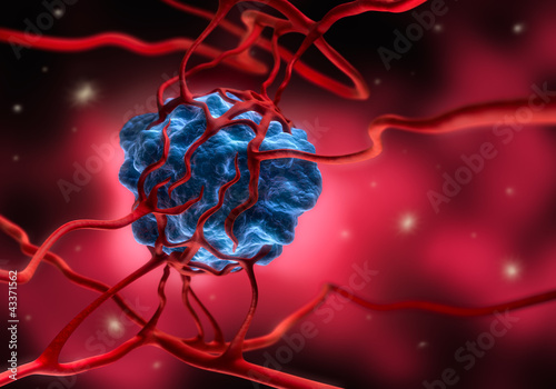 Krebszelle mit Blutgefäßen photo