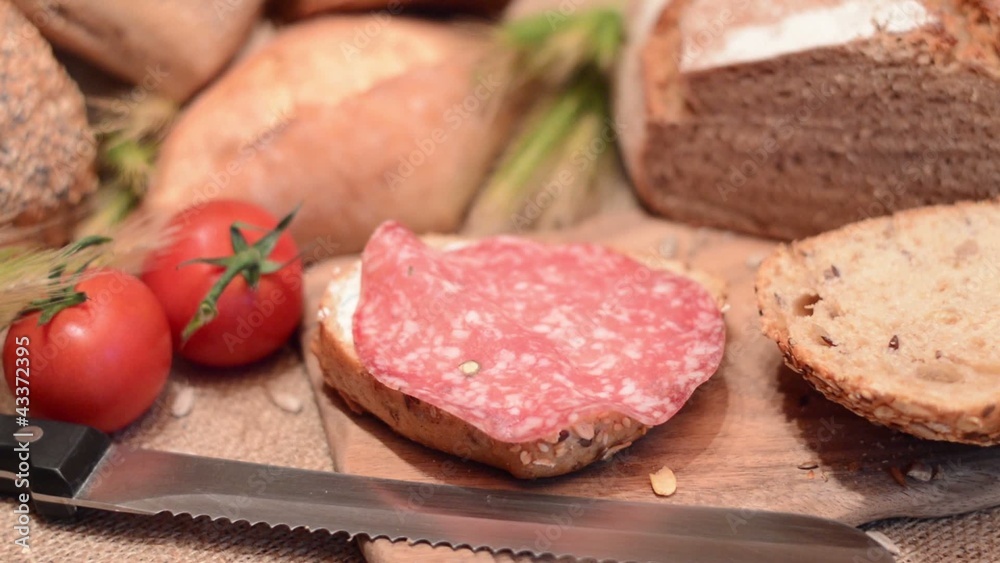 Making a Salami sandwich Making a Salami sandwich