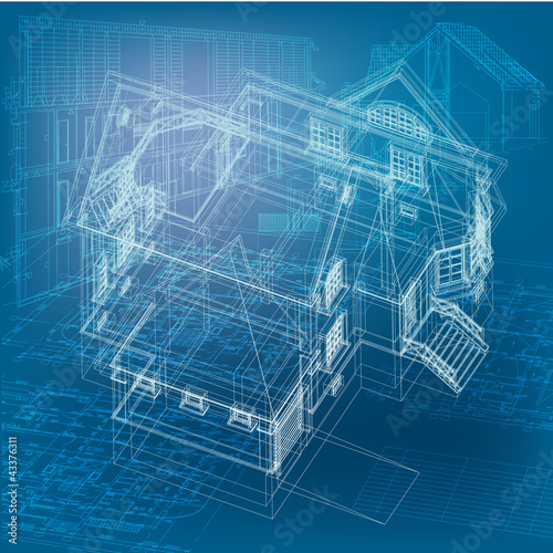 Urban Blueprint (vector). Architectural background