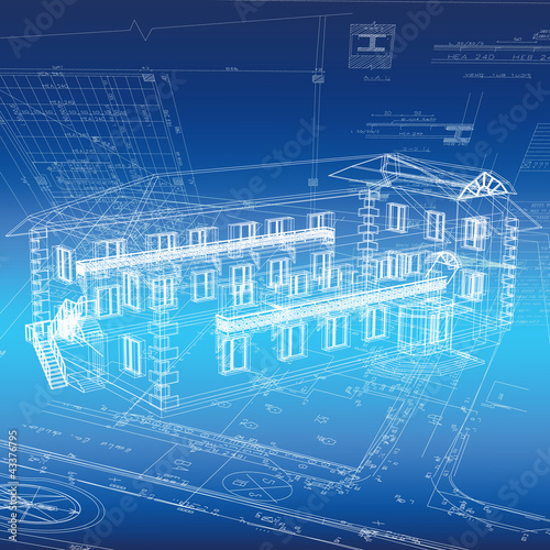 Urban Blueprint (vector). Architectural background
