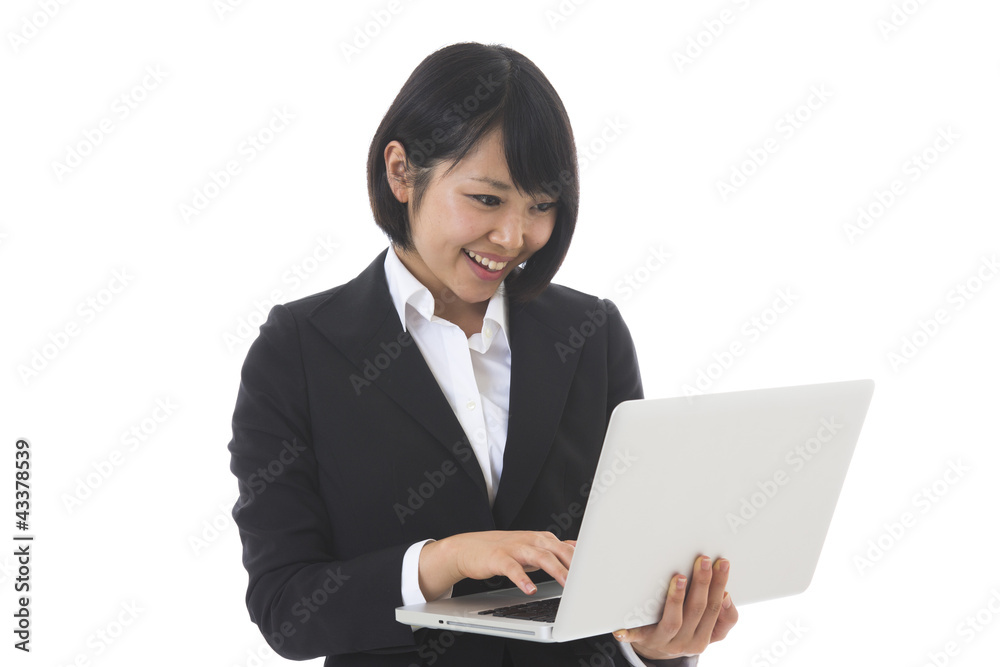 ビジネスウーマン　コンピューター