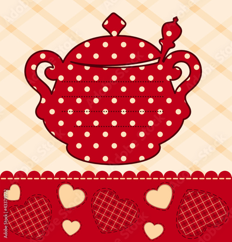 illustration of vintage ceramic tea pot