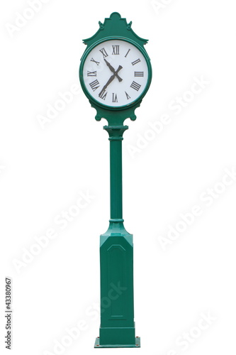 Old exterior clock isolated