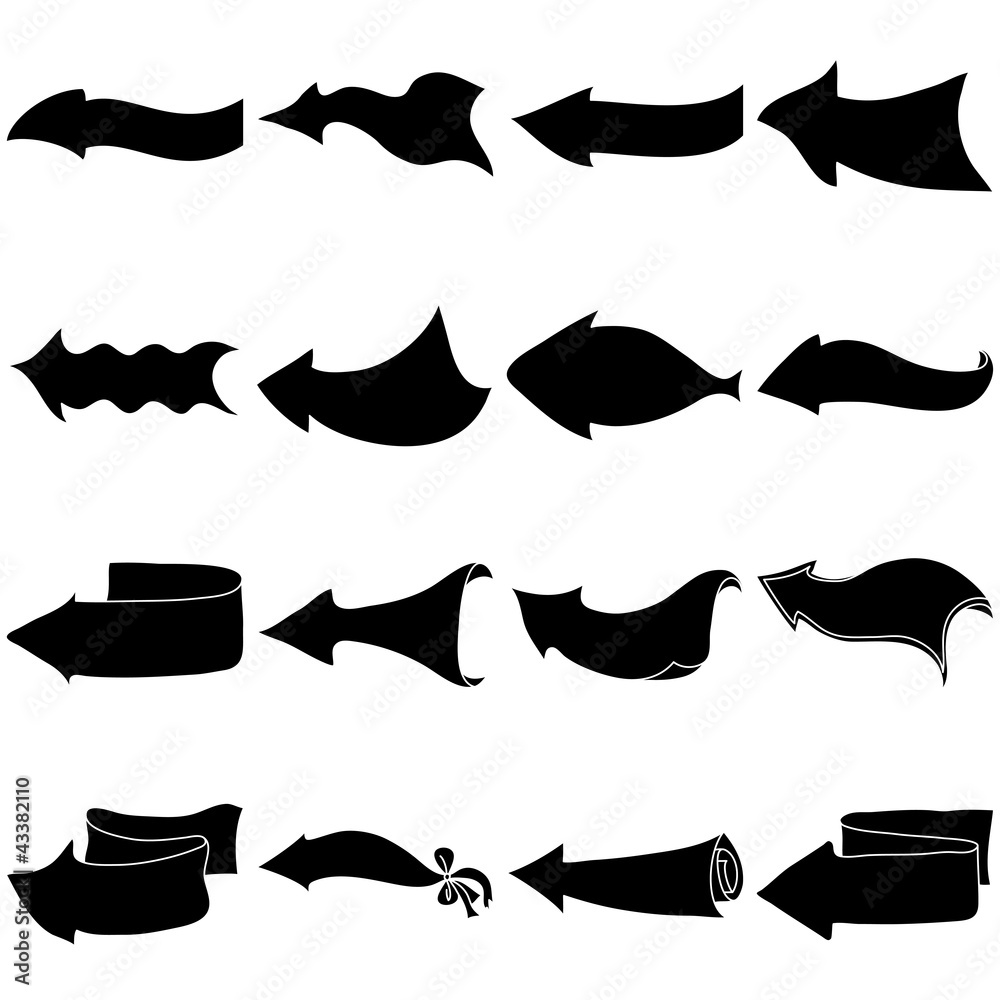 Arrows, big set, silhouette Arrows, big set, silhouette