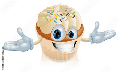 Cup cake mascot illustration