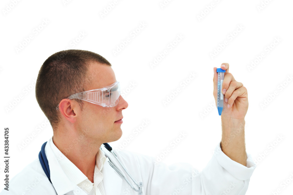 Young scientist or student checking results Young scientist or student checking results