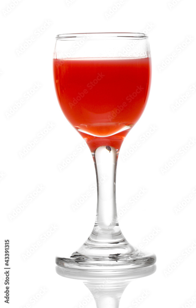 Tropical juice in glass isolated on white