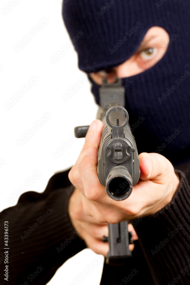 Photo of terrorist with gun Photo of terrorist with gun